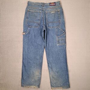 VTG Avirex Varsity Carpenter Jeans Men's 34x32 Blue Y2K Baggy‎ Skater Wide Leg